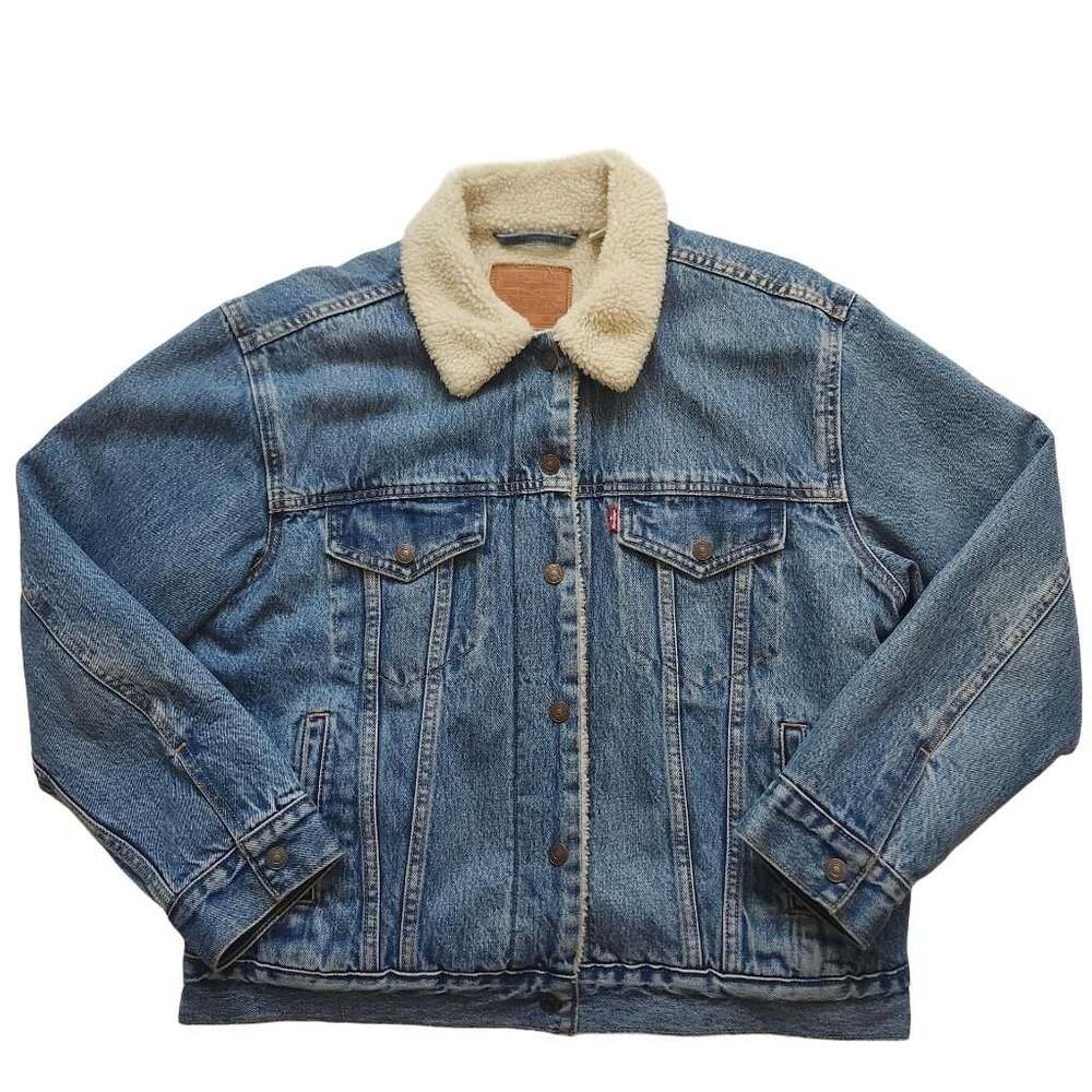 Levi's Premium Sherpa Lined Denim Trucker Jacket Size L